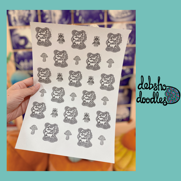 Merry Christmas with Owls and Mushrooms