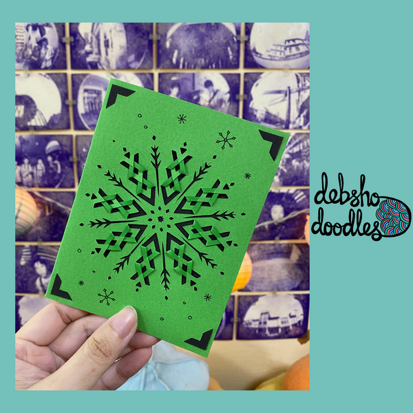 Quirky Greeting Card: 3D Snowflake