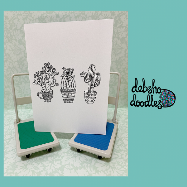 Cactus Trio (monochrome)
